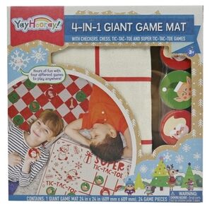 Yay Hooray 4-in-1 game mat checkers chess tic tac toe & super tic-tac-toe